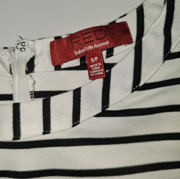 Saks Fifth Ave Striped Asymmetrical Sleeveless Dress - Picture 4 of 7